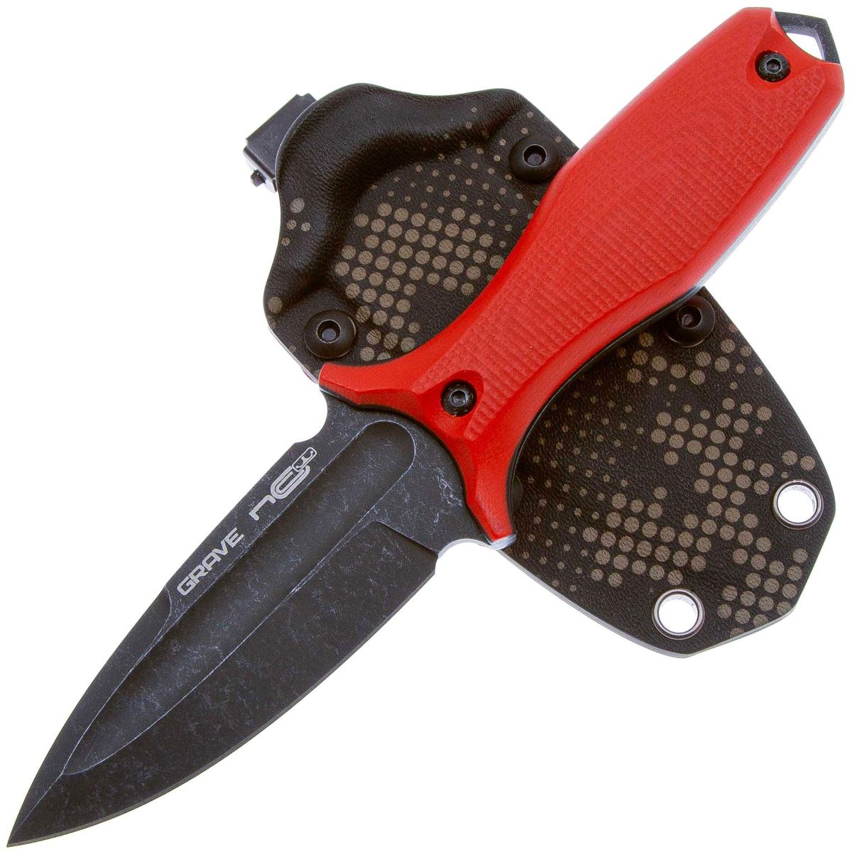Нож N.C.Custom Grave blackwash сталь AUS-10, рукоять Red G10