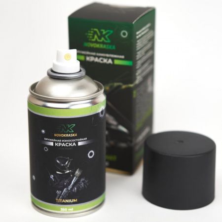 Краска износостойкая, серия Titanium, 350 мл. (Армейский чёрный) NK Novokraska®