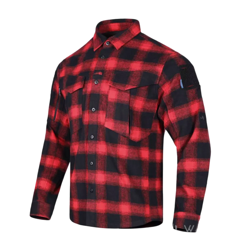 Рубашка Longicorn Flannel Shirt Blue Gray Grid EMB9706 Emersongear Blue Label