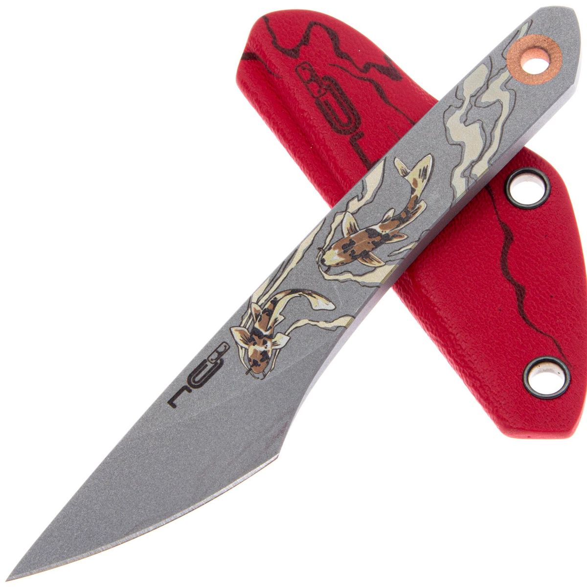 Нож N.C.Custom киридаши KOI RED beadblast сталь AUS-8