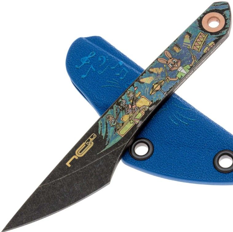 Нож киридаши KOI Ну погоди Blue Blackwash N.C.Custom