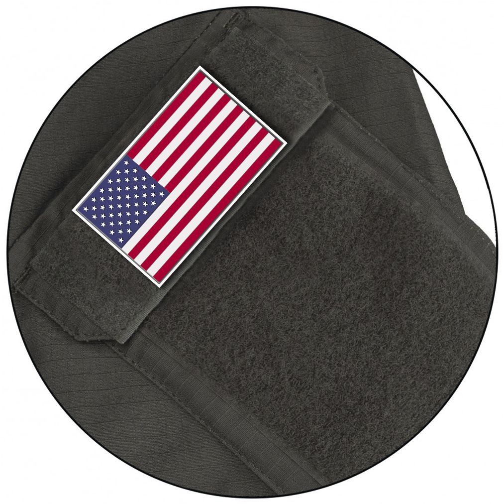 U.S.A. Flag PVC Embroidery Velcro Patch - Black & Grey - Pet